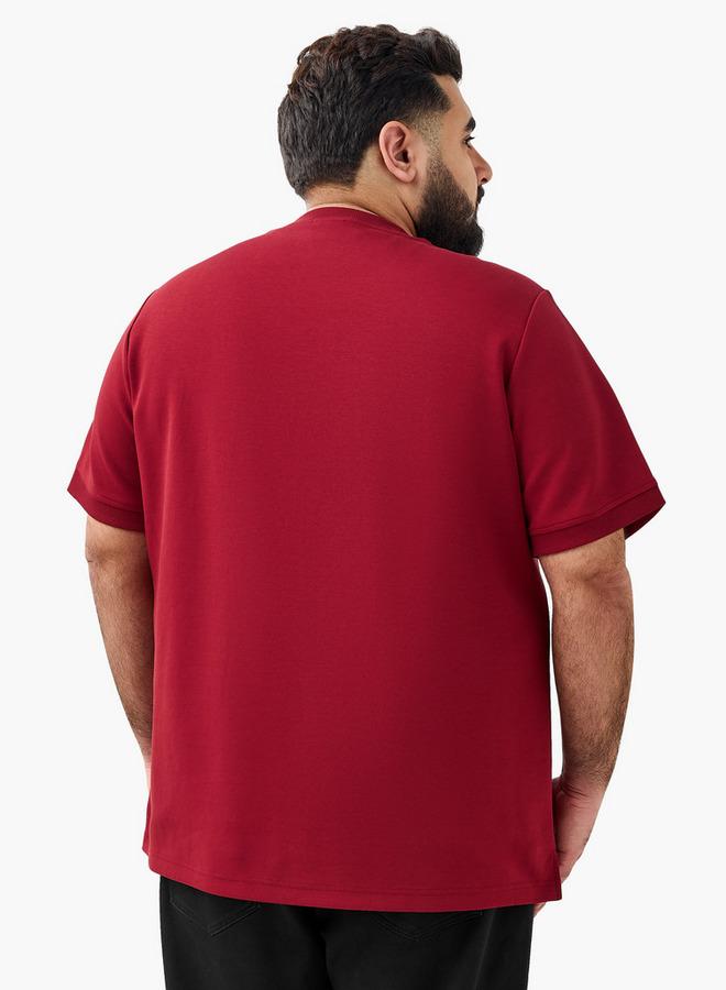 Maxim Men Regular Fit Crew Neck Short Sleeve Slogan Embossed T-shirt - Image 3